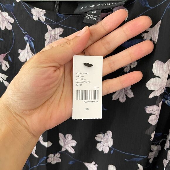 NWT lane Bryant‎ floral chiffon dress - Picture 7 of 8